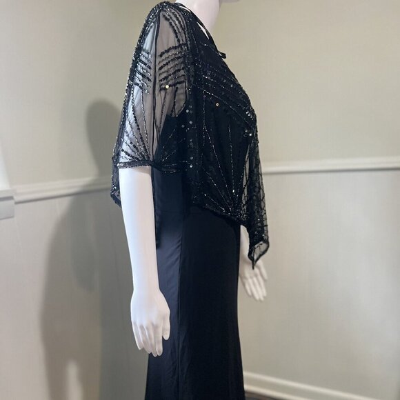 **J Kara** Women's Capelet Gown 8 - Picture 6 of 9